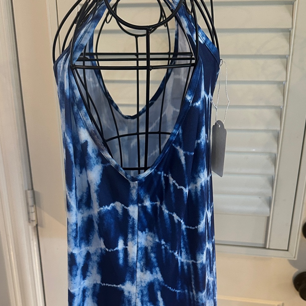 Blue Tie-Dye Maxi Dress - Picture 2 of 5